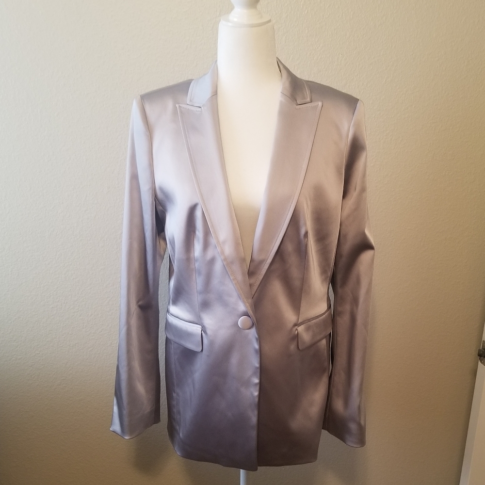 White House Black Market Silver Blazer